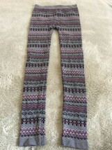 One Step Up Girls Gray Pink Black Hearts Geometric Knit Leggings XL 18 - $102.60 MXN