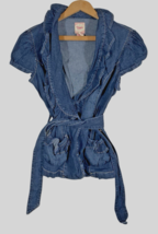 Candies Denim Jean Jacket Sz XL Juniors Y2K Short Sleeve Tie Waist Princ... - $99.99
