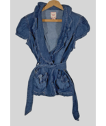 Candies Denim Jean Jacket Sz XL Juniors Y2K Short Sleeve Tie Waist Princ... - $1,895.26 MXN