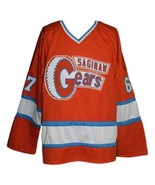 Any Name Number Saginaw Gears Retro Hockey Jersey Orange Any Size - $49.99 - $54.99
