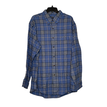 Saddlebred Mens Flannel Shirt Size XL Blue Plaid 100% Cotton Button Front - £12.36 GBP