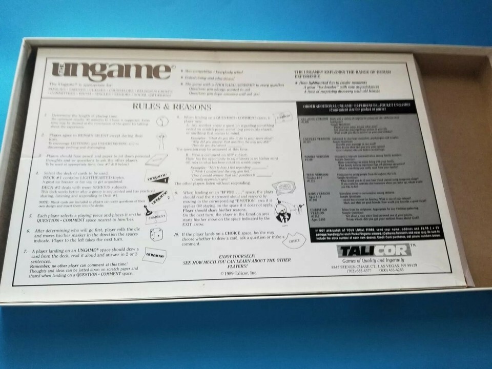 THE UNGAME BOARD GAME 1989 FAMILY CHRISTIAN SELF EXPRESSION GAME USED Item image 3