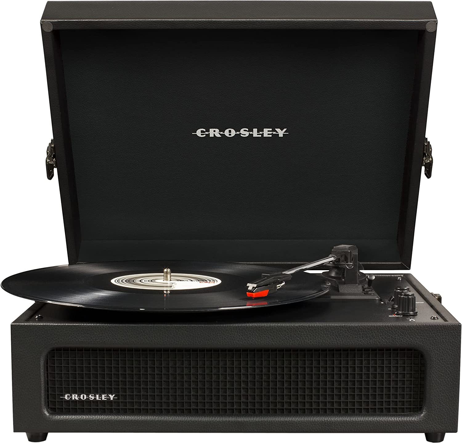 Crosley Cr8017B-Bk Voyager Vintage Portable Vinyl Record, In Speakers, Black - $77.99