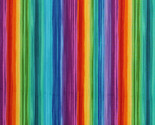 Cotton Rainbow Stripes Bright Colors Striped Cotton Fabric Print by Yard... - $14.95