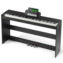 VEVOR 88 Key Fully Weighted Digital Piano Dual Keyboard Simple Cabinet B... - £290.61 GBP