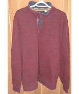 Orvis Men&#39;s Signature 1/4 Zip Fleece Lined Pullover SIZE XL Burgundy Blu... - $12.96 CAD