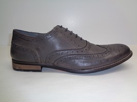 Steve Madden Size 7.5 M GIONNI Grey Leather Lace Wingtip Oxfords New Men... - $98.01