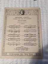 Frederic Chopin POLONAISES By Mikuli  Sheet Music Schirmer Pianoforte Piano - £7.76 GBP
