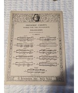 Frederic Chopin POLONAISES By Mikuli  Sheet Music Schirmer Pianoforte Piano - $9.89