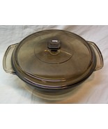 Anchor Hocking BROWN GLASS Ovenware Casserole COOKING POT Pan WITH LID - £20.06 GBP