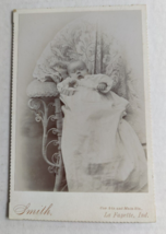 Vintage Cabinet Card Baby on a lace blanket by Smith in La Fayette, Indiana - £15.92 GBP