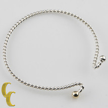 Sterling Silver and 14K Yellow Gold Spiral Cable Bracelet 6.25&quot; - £350.92 GBP
