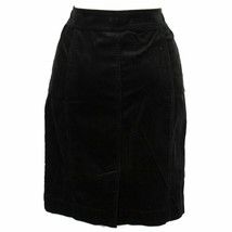 EILEEN FISHER Black Cotton Tencel Stretch Corduroy Short Straight Skirt S - £63.94 GBP