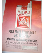 Vintage Pall Mall Extra Mild Cigarettes Less Tar Print Magazine Advertis... - £3.17 GBP