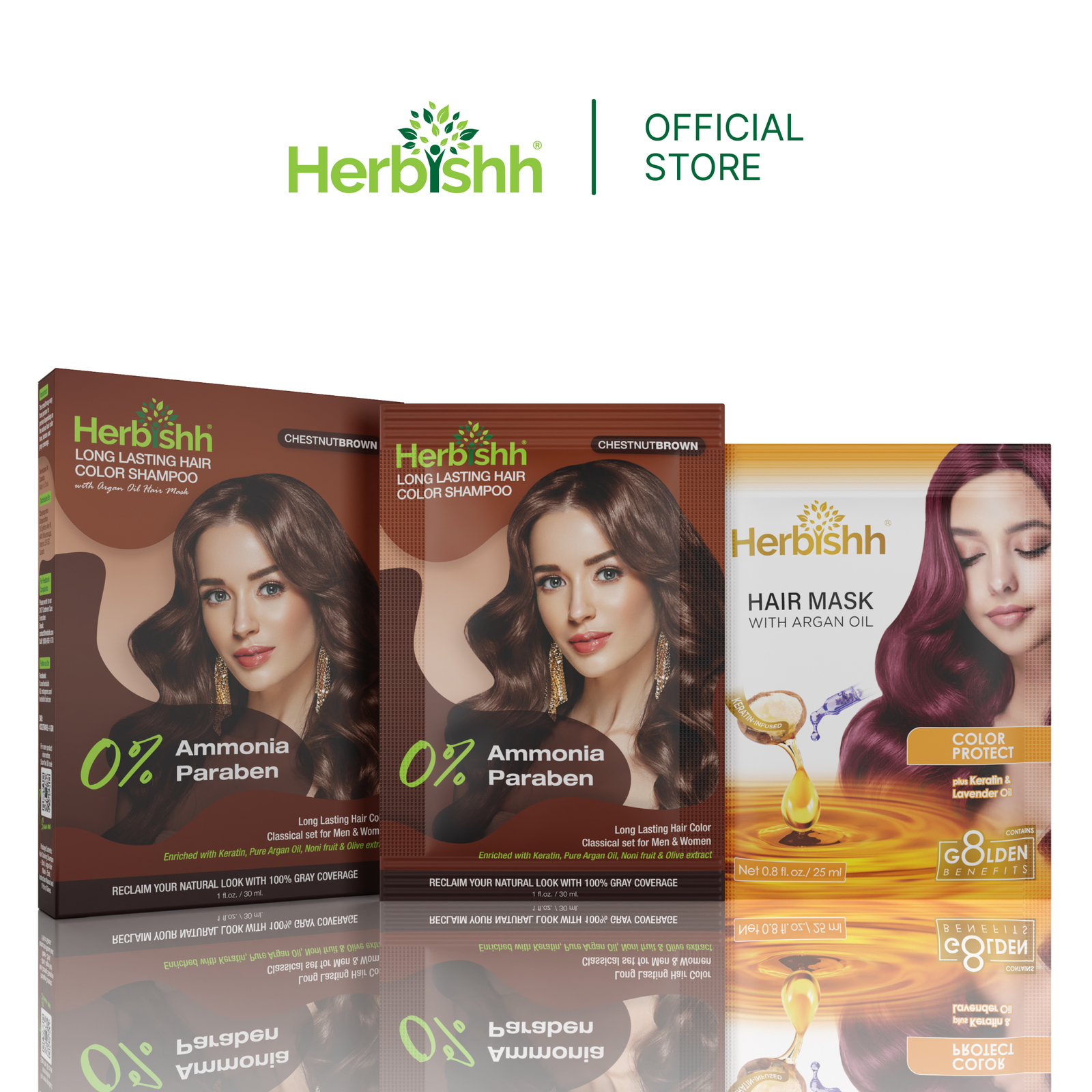 Herbishh Hair Care Permanent Color Dye Shampoo 1 pc - 30ml - Chestnut Brown - $2.99