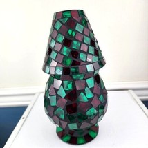 Mosaic Red Green Glass Fairy Lamp - $27.72