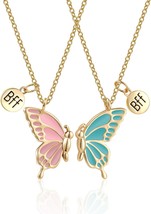 2 PCS Cute Butterfly BFF Necklaces  - £23.02 GBP