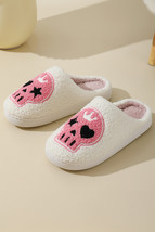 White Halloween Skull Printed Plush Winter Home Slippers - $167.98 MXN