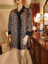 Vtg 1960s Sz 38 (L) Vanity Fair Nylon Robe Dressing Gown Leopard Animal ... - £27.24 GBP