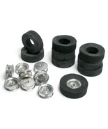 4pr TRADESHIP 1/24 1/32 Slot Car 5/40 ALUMINUM WHEEL +DIAMOND TREAD AL-5... - $302.36 MXN