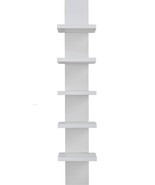 Danya B 5 Tier Wall Shelf Unit Narrow Smooth Laminate Finish - Vertical,... - £38.75 GBP