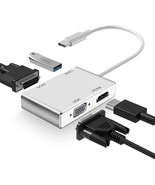 4 in 1 USB-C Hub to 4K HDMI DVI VGA Adapter Video Converter Monitors Con... - $64.00 CAD