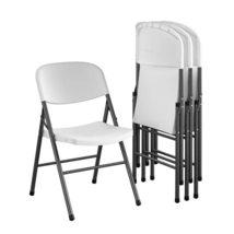 Mainstays Premium Resin Folding Chair, 4-Pack, White - $104.97