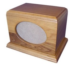 Small/Keepsake Brown Wood 60 Cubic Inches Funeral Cremation Urn with Photo Frame - £118.50 GBP