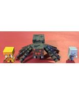 Minecraft  Figures Lot - Steve, Skeleton &amp; Spider Overworld - £25.74 GBP