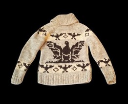 Vintage Cowichan wool Sweater Womens Thunderbird Eagle Pattern Canada ma... - £221.87 GBP