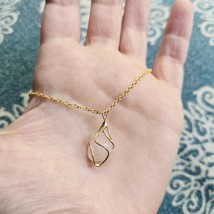 Dainty Pink Quartz Gold Wire Necklace - $29.99