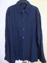 Vertical Robert Comstock Size 2XT Navy Linen Cotton New Men&#39;s Button Dow... - £69.62 GBP