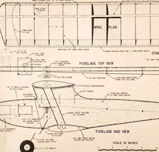 1974 Model Airplane Work Up Aviation Pattern Aviation Vintage Wing Plan ... - $29.99