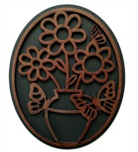 Flower vase with butterflies - two layer wall hanging plaque custom sign  - $20.00