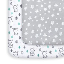 Pack And Play Sheets, 2 Pack Mini Crib Sheets, Stretchy Playard Fitted Sheet, Co - £21.17 GBP