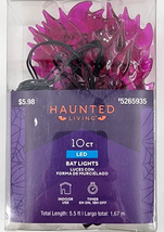 Haunted Living Halloween Wire String Bat LED Lights Battery Operated 5.5 ft - £7.23 GBP