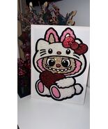 Handmade Sparkling Diamond Painting - Cute Kawaii Cat Monster Wall Decor - $180.00