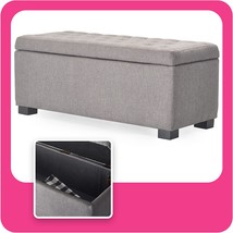 Adore Decor Arlo Storage Rectangular Organizer Bench, Upholstered, Gray - £189.47 GBP