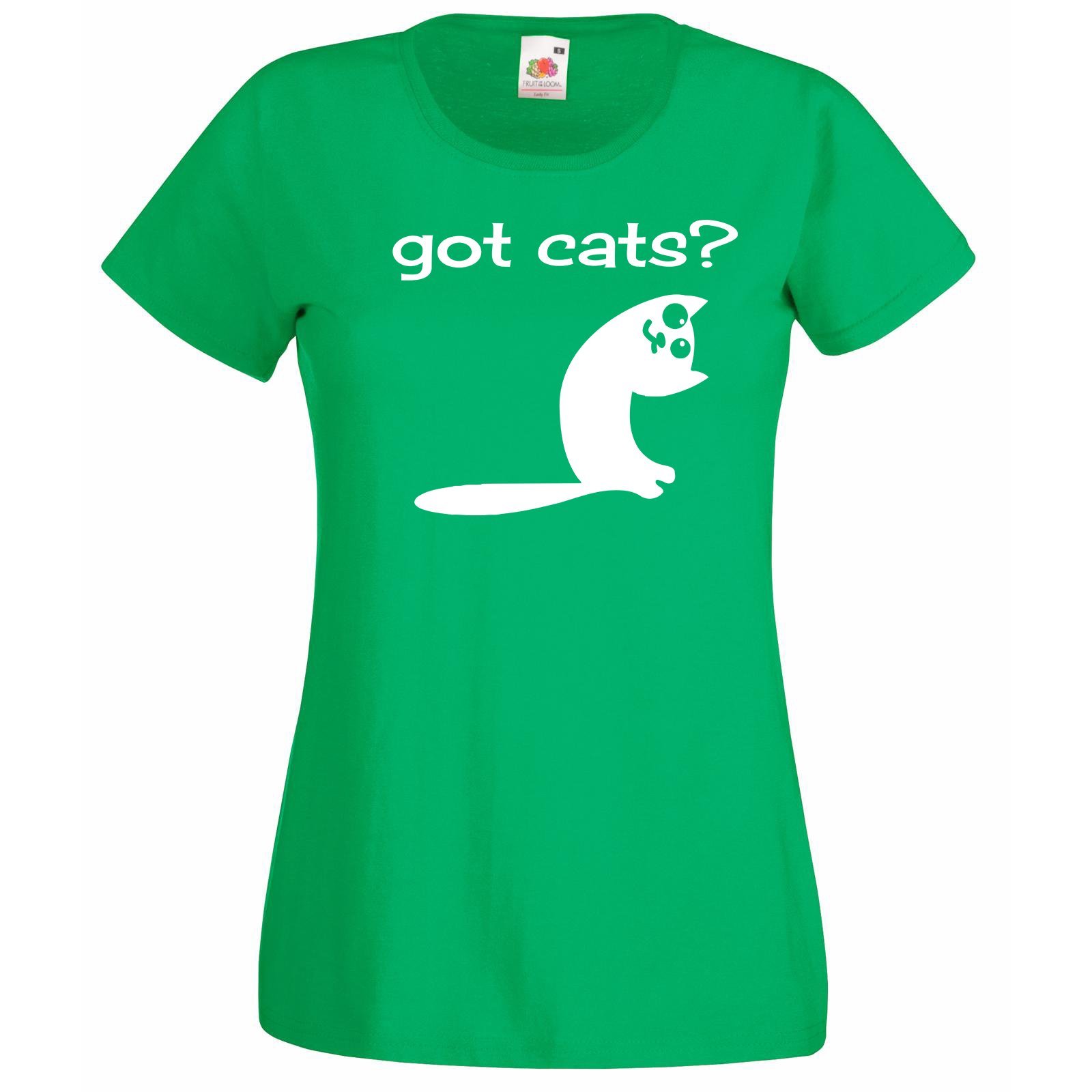 Womens T-Shirt Cute Cat Quote Got Cats?, Funny Kitty TShirt, Smiling Cat Shirt - £19.45 GBP