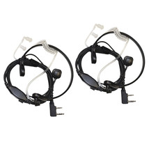 2-Pack Acoustic Tube Earpiece Throat Mic Headset for Baofeng BF-V6 BF-V7 BF-V8 - £39.28 GBP