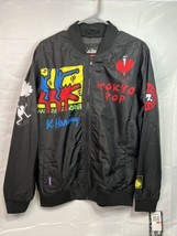 NWT Members Only K. Haring Windbreaker Jacket Mens Black Size Small - £35.35 GBP