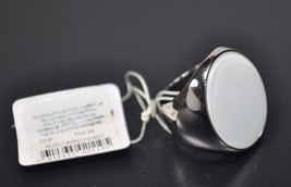 Calvin Klein KJ07AR010407 Silver Tone - White Glass Ring - Stainless Steel - £24.06 GBP