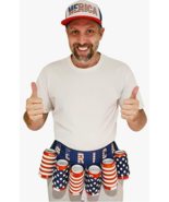 USA Merica Beer Belt Drink Holder And Merica Mullet Cap - All American C... - $230.99 MXN
