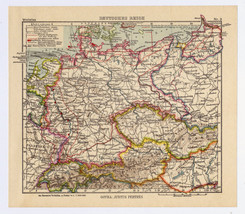 Ca 1935 Vintage Map Of Germany Third Reich Prussia Poland Czechoslovakia - £17.13 GBP
