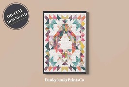 PRINTABLE wall art, Colorful Quilt Pattern #2, Portrait | Digital Download - £2.74 GBP