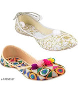 Punjabi women jutis mojaris Indian Free shipping Chappal Sandal 2 COMBO ... - $487.52 MXN