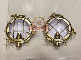 Marine Nautical Solid Brass Ship Bulkhead Wall Ceiling Deck Light Lot of 2 - $178.76