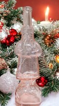 Vtg M G Husted Belsnickle Style Pink Glass Old World Santa Claus Bottle 12.25&quot; H - £23.25 GBP