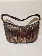 Hobo International Metallic Snake Skin On Leather Slouch Bag Shoulder Purse - £39.46 GBP