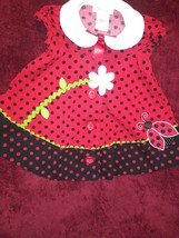 Bonnie Jean Polka Dot Flower Lady Bug Dress Sz 18 M Girls Precious - $31.19